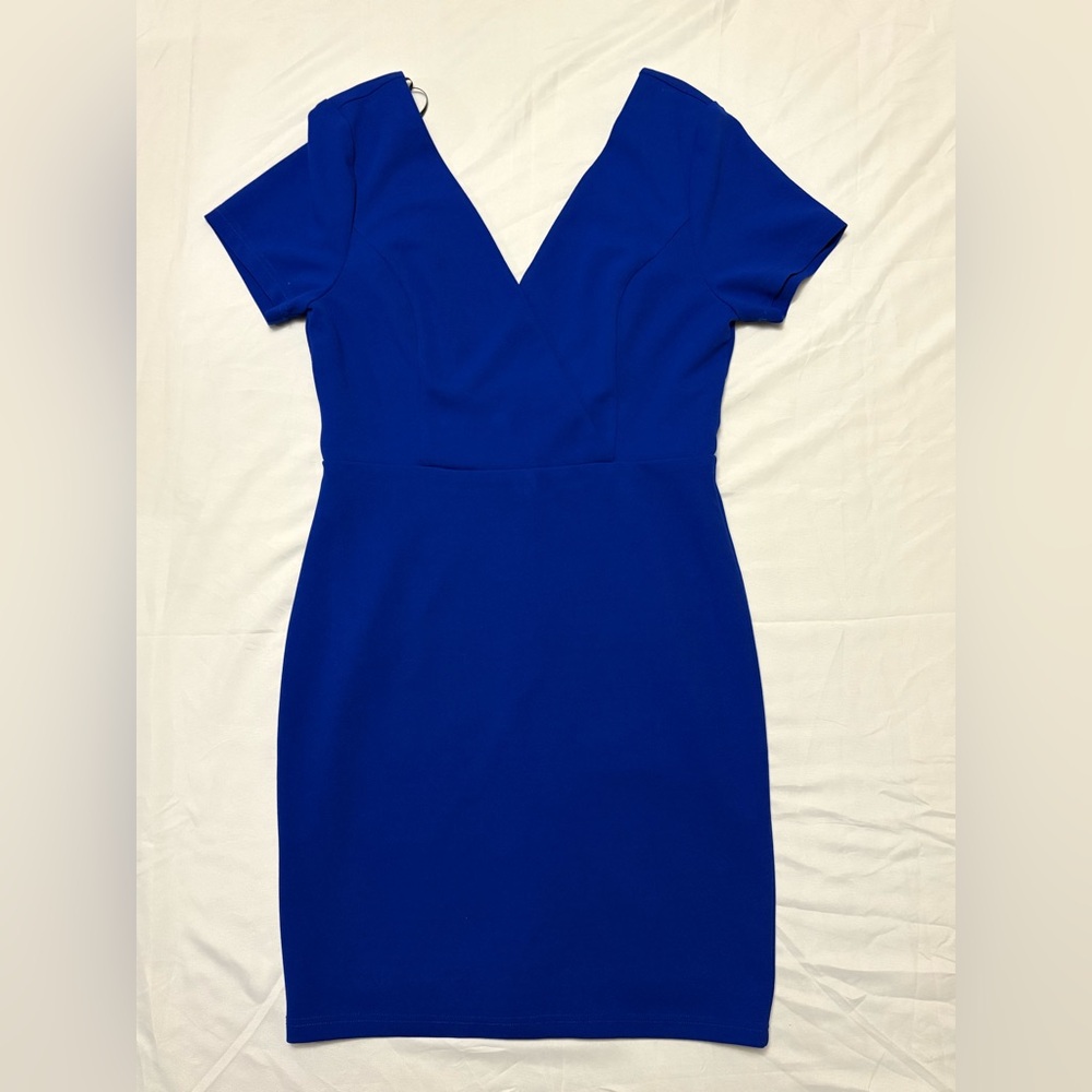 Lulu's Cobalt Blue V-Neck Bodycon Mini Dress